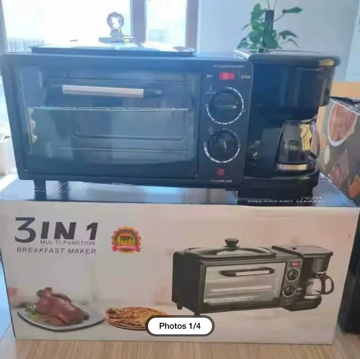 Appareil Petit Déjeuner 3 en 1 – Four + Café + Grill | Livraison gratuite! ☕🍞🔥